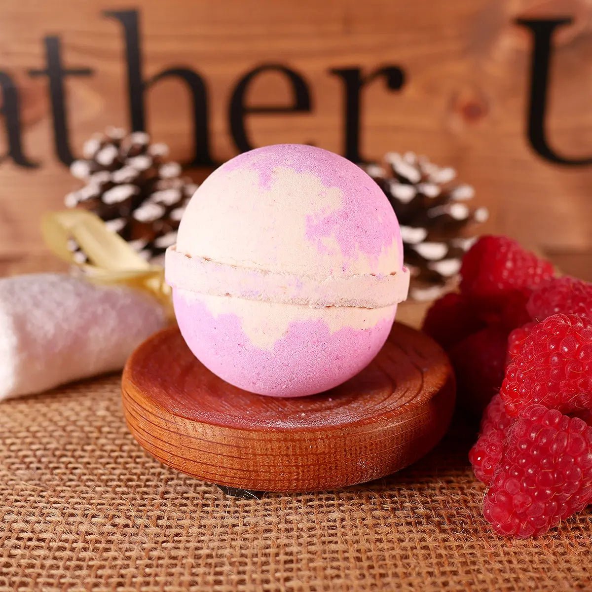 Raspberry Ripple Bath Bomb 7oz Lather Up UK