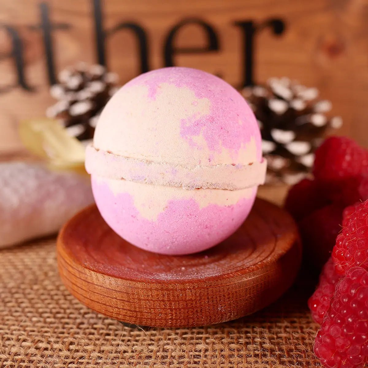 Raspberry Ripple Bath Bomb 7oz Lather Up UK